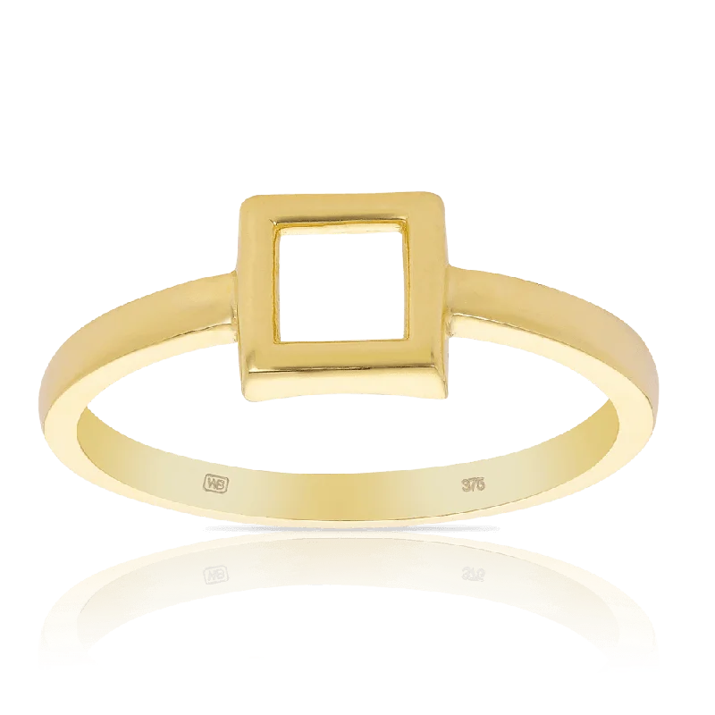 Square Dress Ring in 9ct Yellow Gold