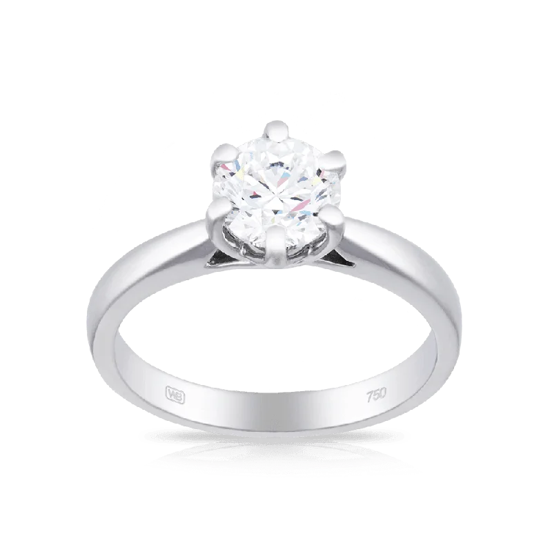 1.00ct Diamond Solitaire Engagement Ring in 18ct White Gold