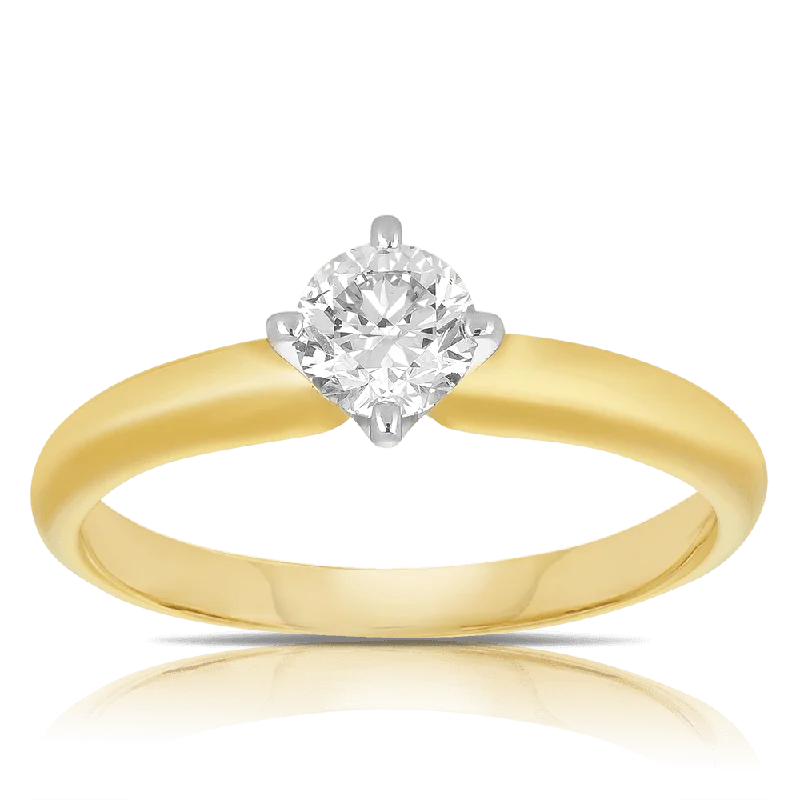 0.50ct TW Diamond Solitaire in 9ct Yellow Gold