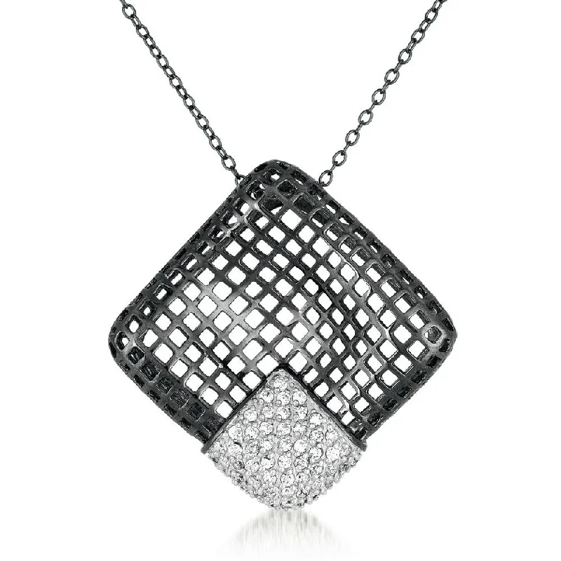 Marguerite Double Square Argyle Pendant Necklace