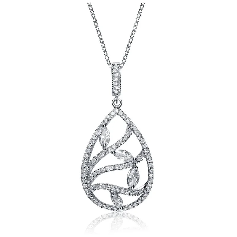 .925 Sterling Silver White Cubic Zirconia Pendant