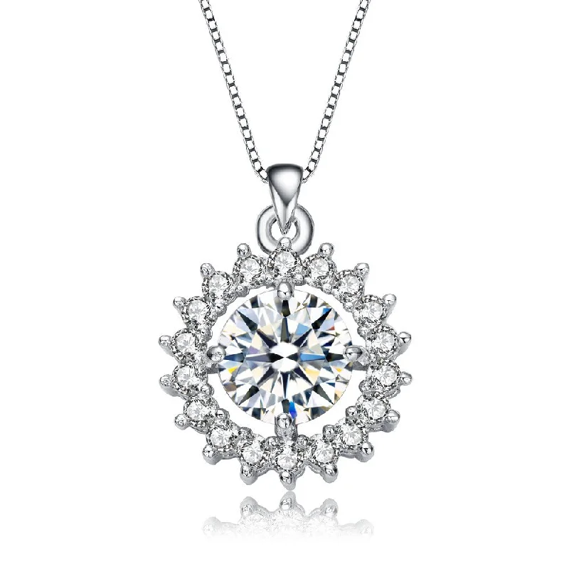 Les Haudères Snowflake Halo Pendant Necklace