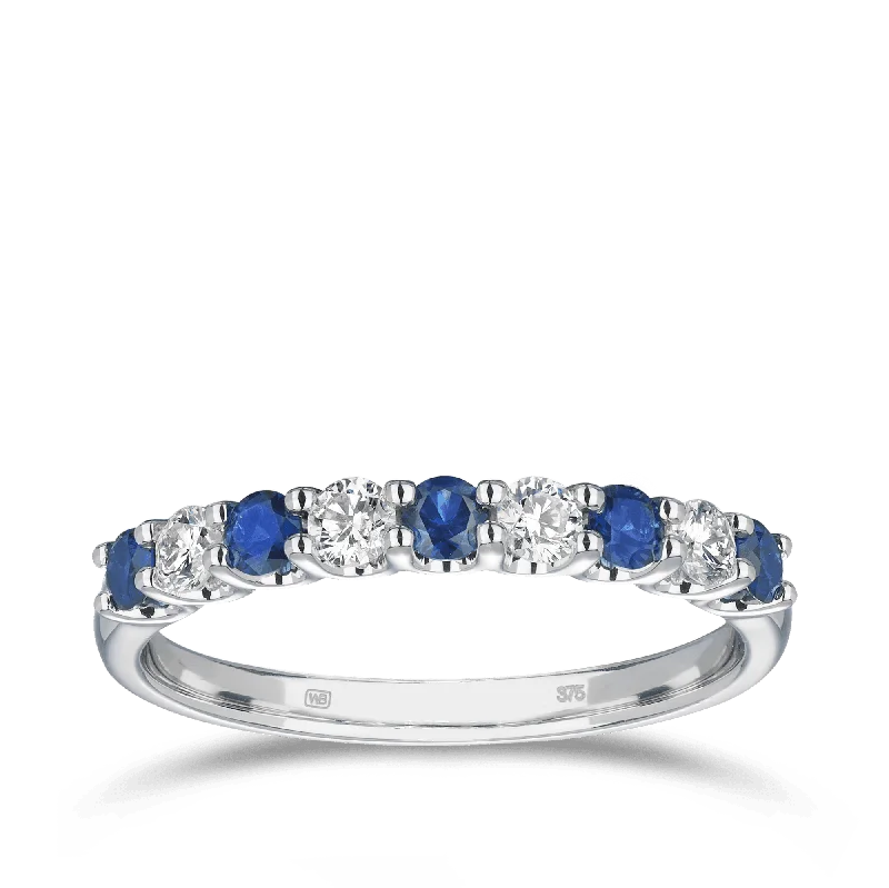 Sapphire & Diamond Ring in 18ct White Gold