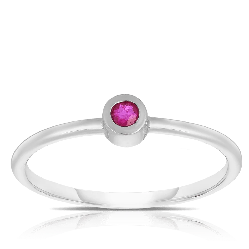 Ruby Stacker Ring in Sterling Silver