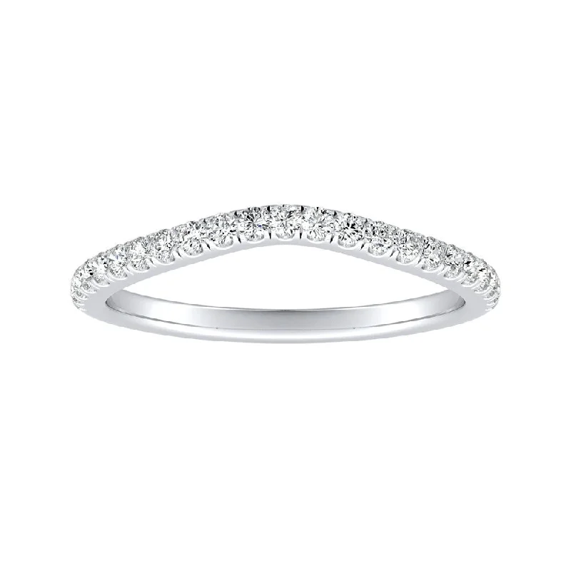 Auriya 1/5ctw Curved Diamond Wedding Band 18k Gold