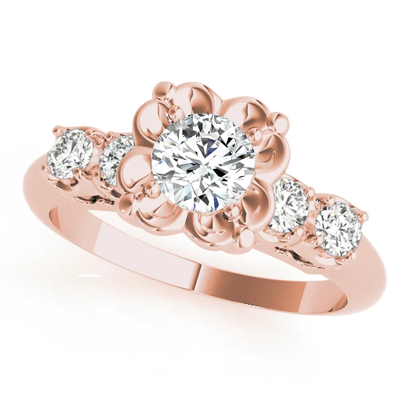 Auriya 14k Rose Gold Lab Grown Round Diamond Engagement Ring 0.50 to 5.00 ct. tw. (F-G VS)