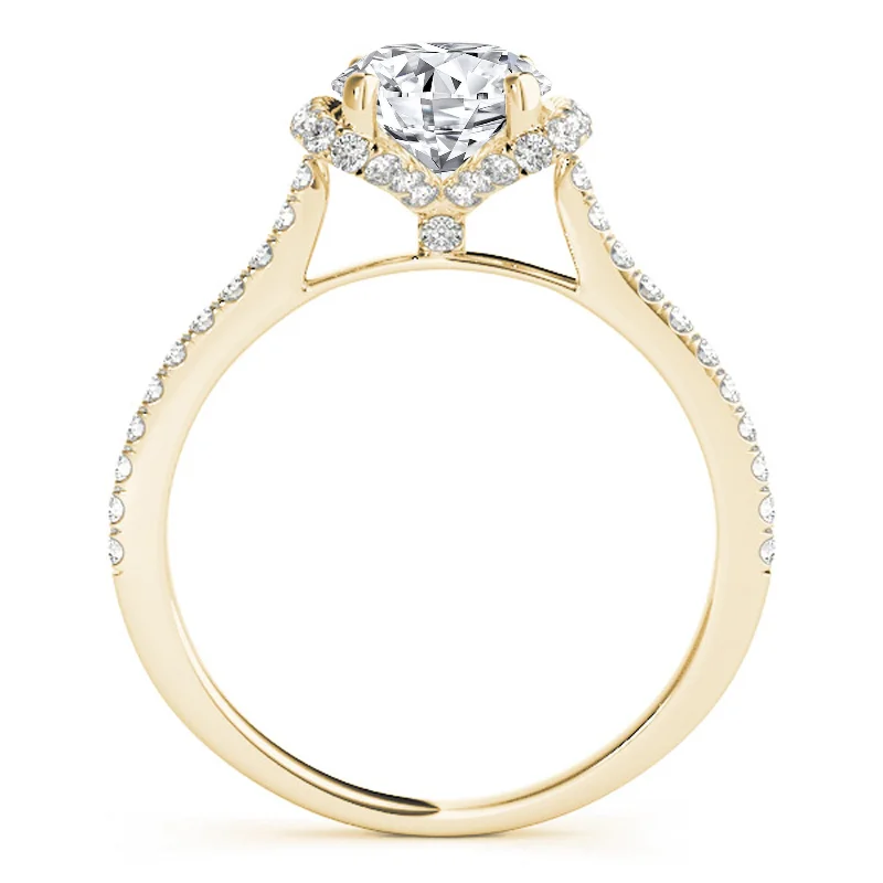 Auriya 14k Yellow Gold Lab Grown Round Diamond Halo Engagement Ring 0.50 to 5.00 ct. tw. (F-G VS)