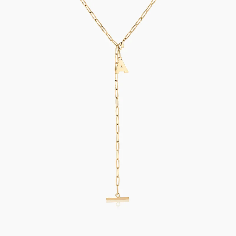 Be You Initial Lariat Necklace