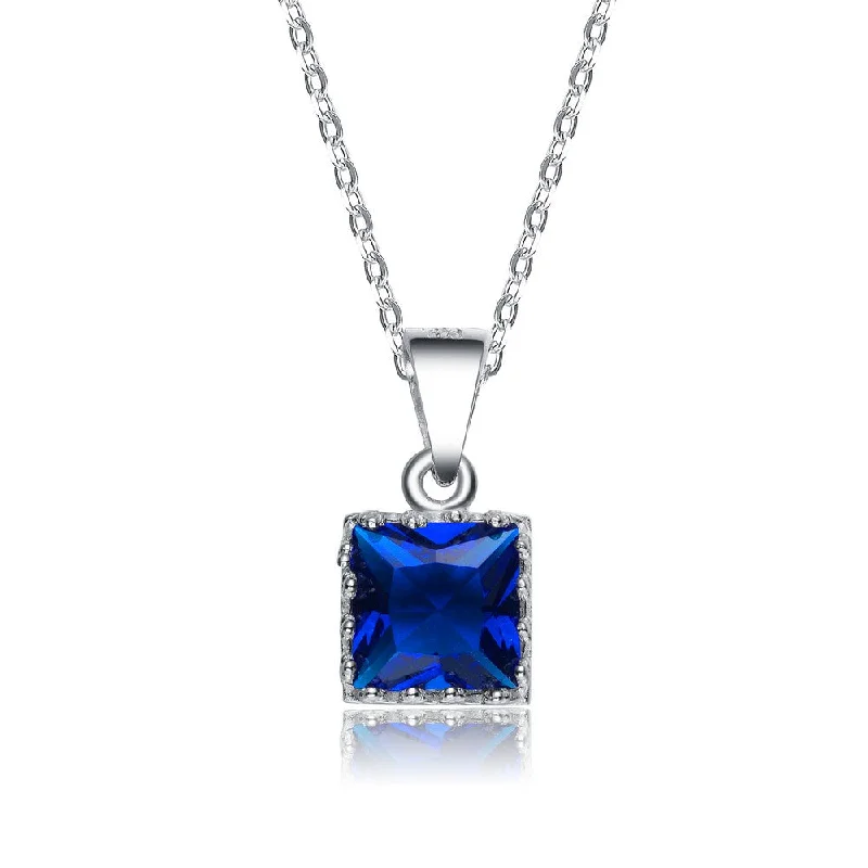 Collette Blue Cubic Zirconia Pendant