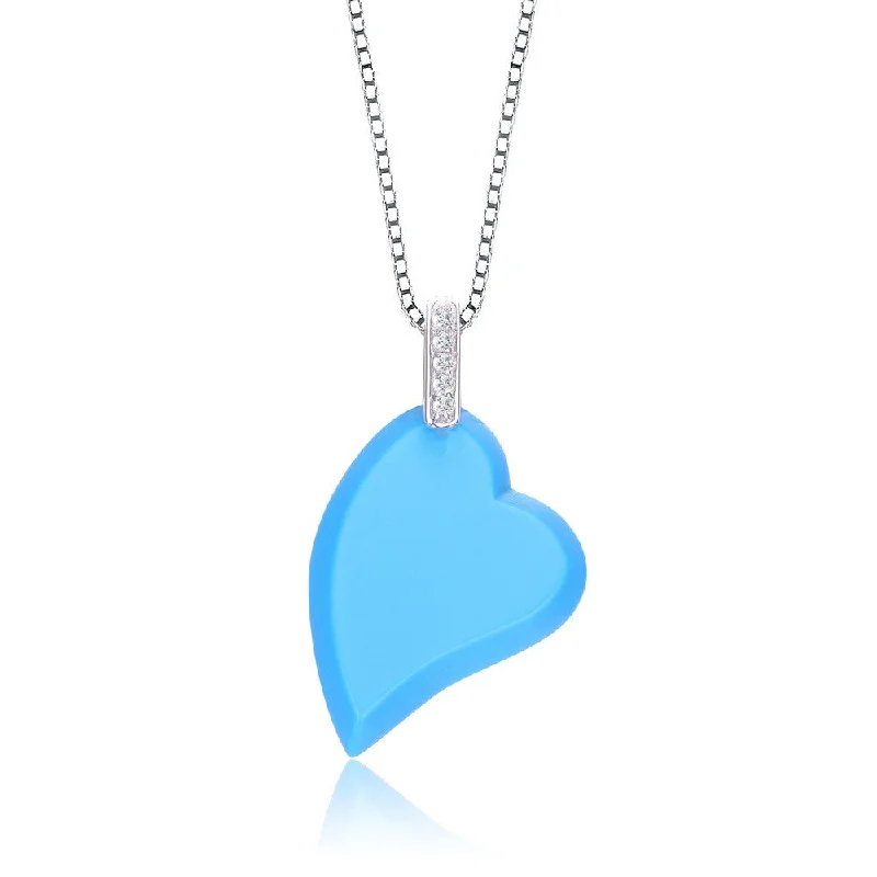 Caroline Turquoise Blue Heart Pendant