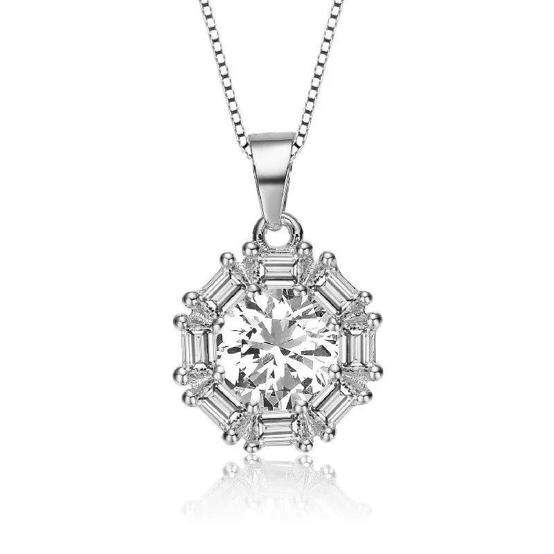 Aurélie Rhodium Plated Pendant