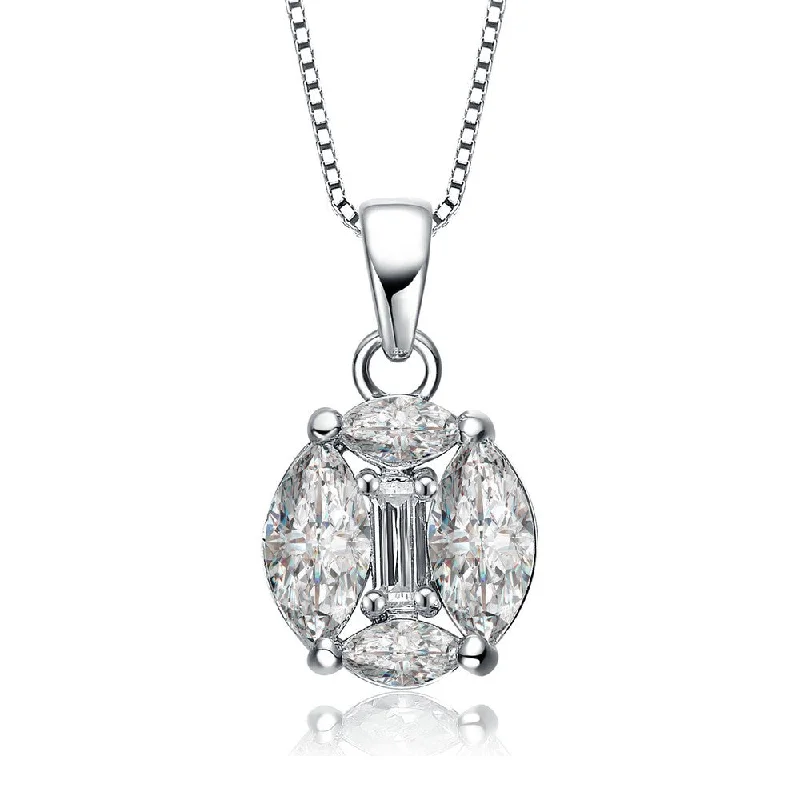 Cz .925 Sterling Silver Round Pendant