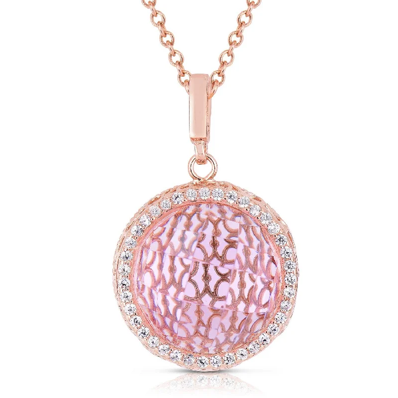 Chloé Round Tile Pink Pendant