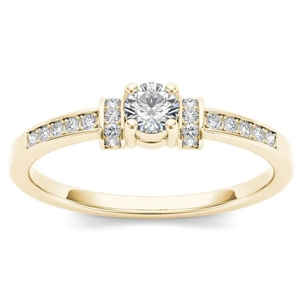 De Couer 10k Yellow Gold 1/4ct TDW Diamond Classic Engagement Ring