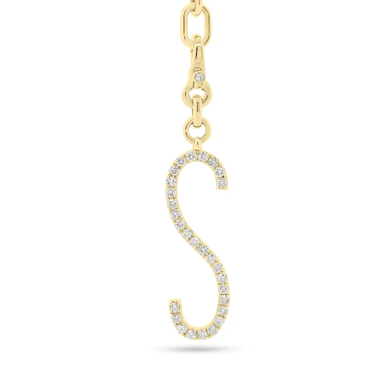 Diamond Long Initial Pendant