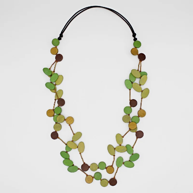 Green Lizzie Petal Necklace