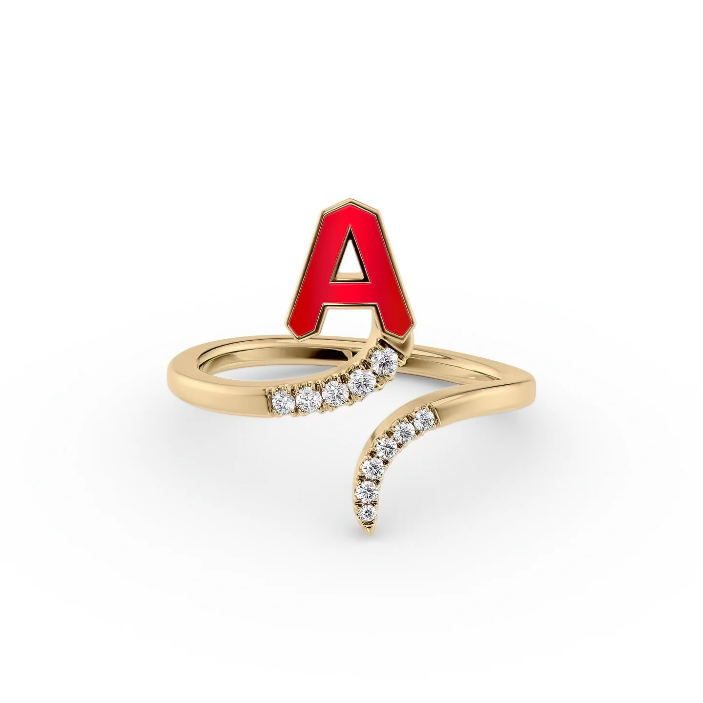 Initial Letter Dainty Ring