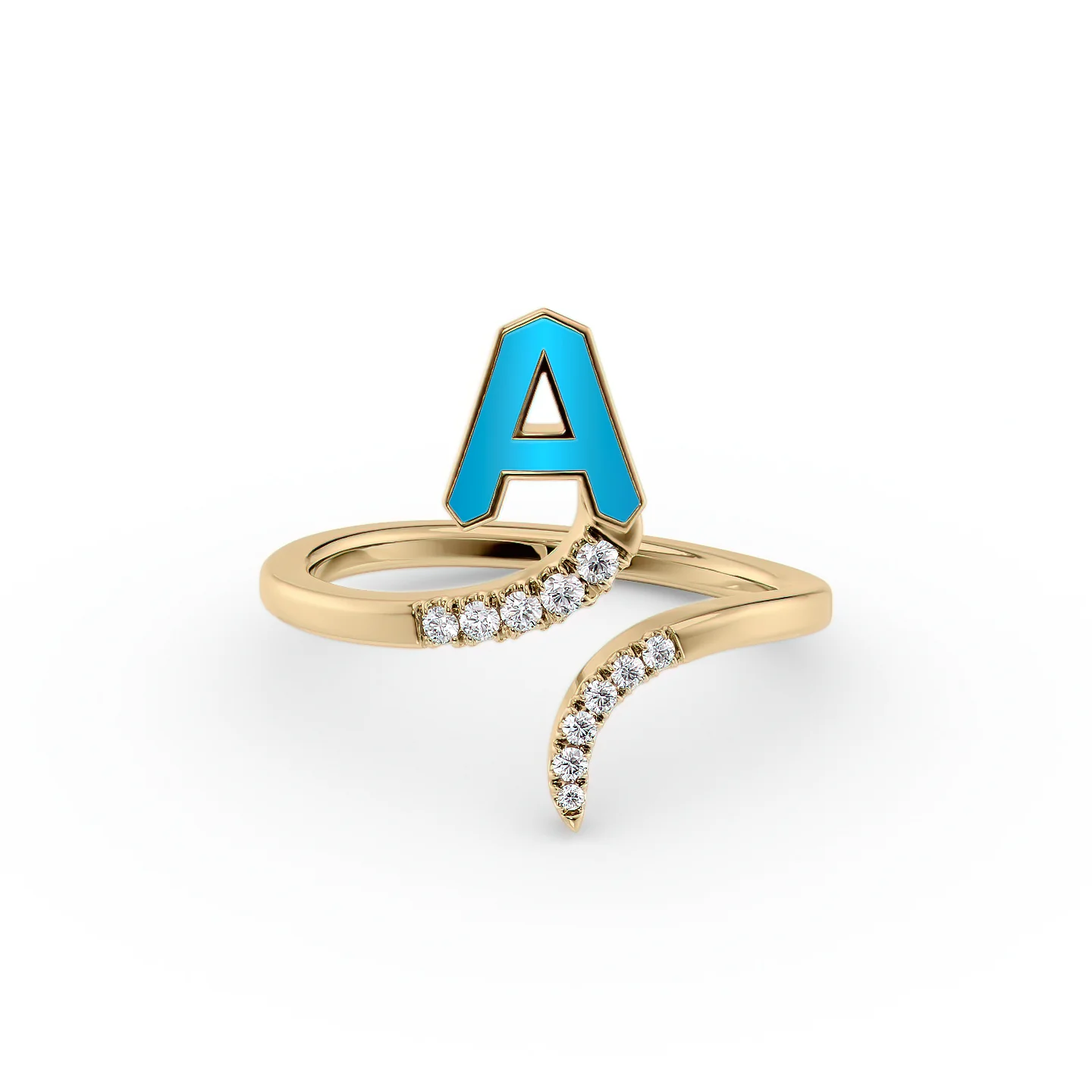 Initial Letter Dainty Ring