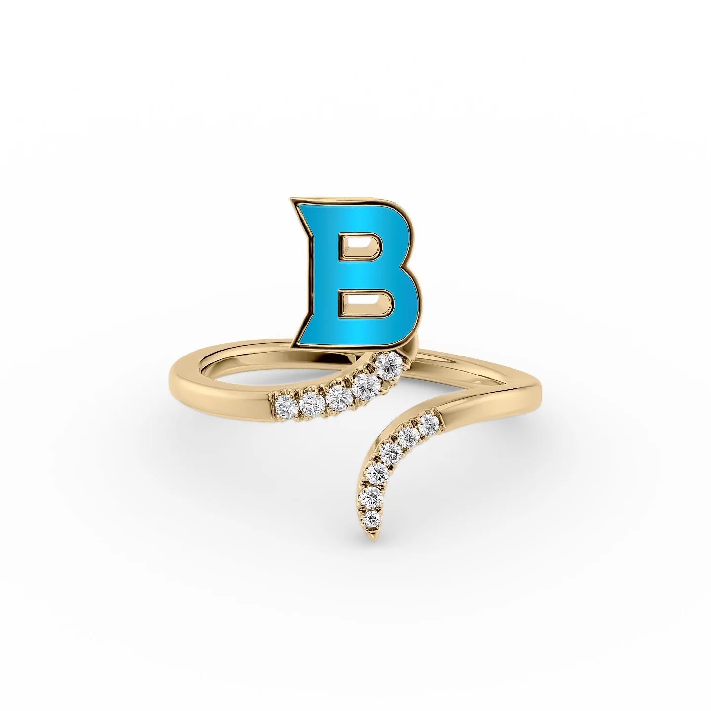 Initial Letter Dainty Ring