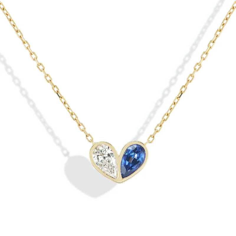 ONE OF A KIND Jumbo Sweetheart Diamond & Blue Sapphire