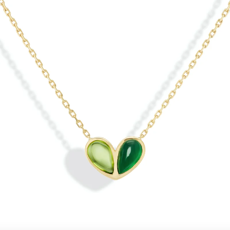 Jumbo Sweetheart Necklace Peridot & Emerald