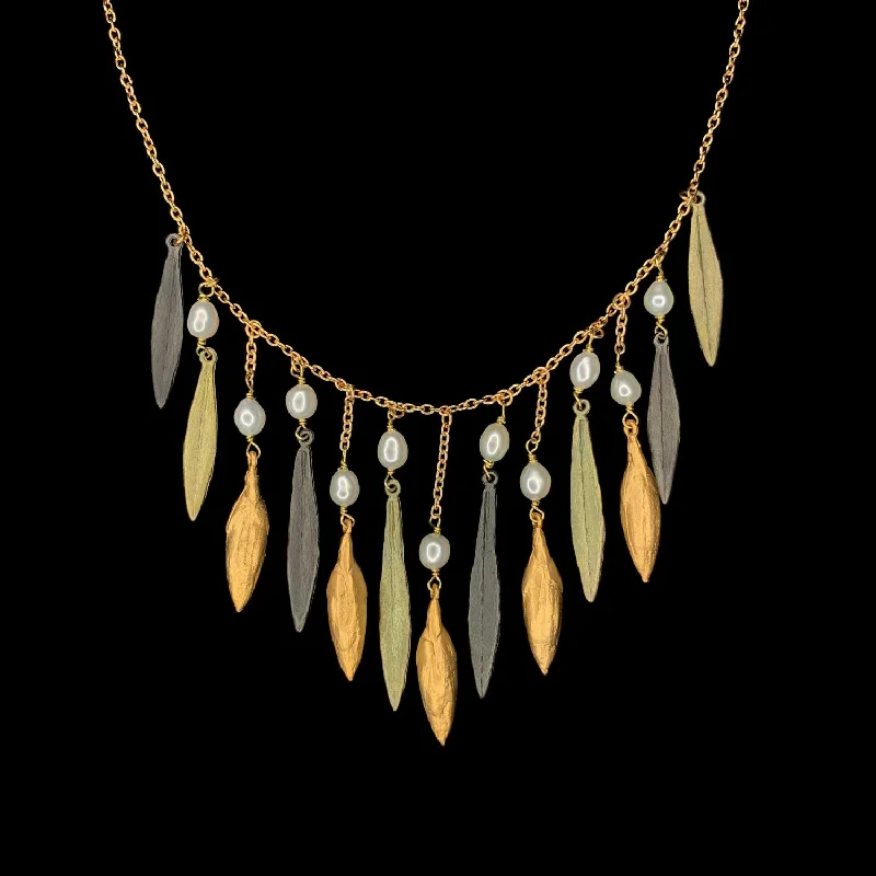 Leaf and Bud Necklace - Statement