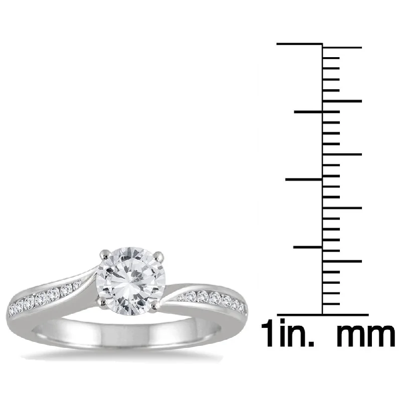 Marquee 14k White Gold 1 1/6ct Diamond Cathedral Engagement Ring (I-J, I2-I3)