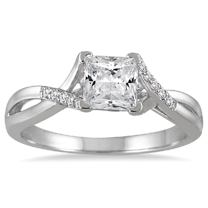 Marquee 14k White Gold 7/8ct TDW Princess-cut Diamond Engagement Ring (H-I, I1-I2)