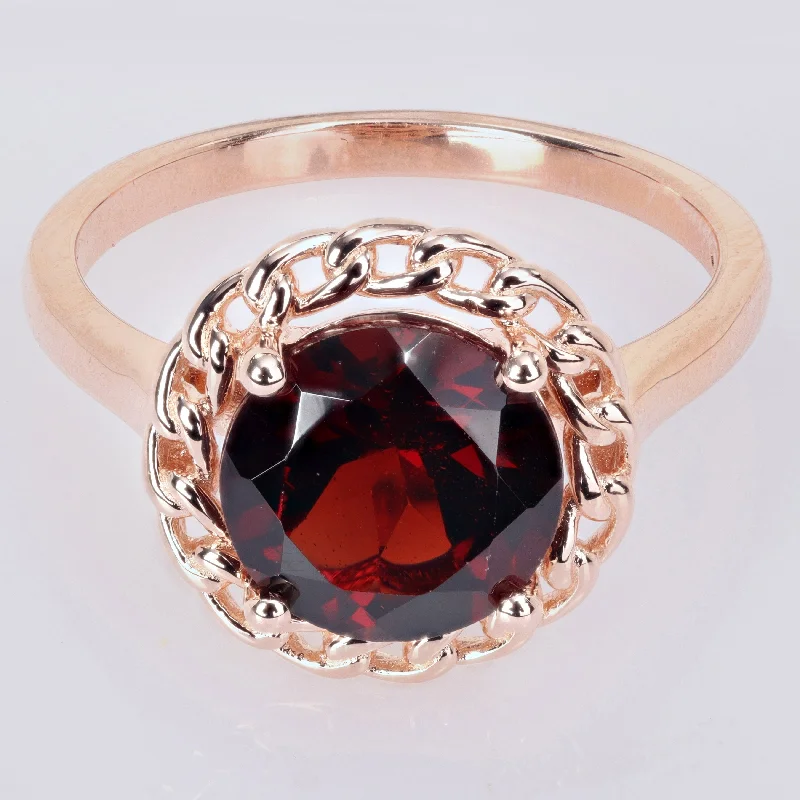 Miadora 3 CT TGW Garnet Fashion Ring Pink Silver Pink Plated