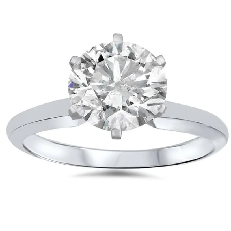 Pompeii3 14k White Gold 1 1/2 ct TDW Solitaire Diamond Engagement Ring Clarity Enhanced