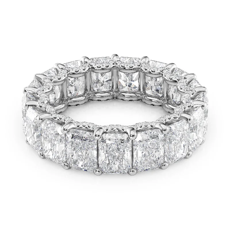 8.3ct Radiant U Pave Prong Eternity