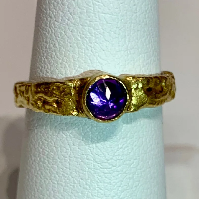 Amethyst Stack Ring - 24K Gold & Silver