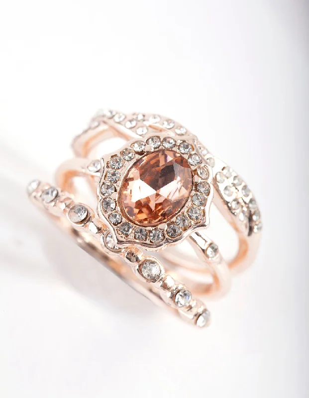 Rose Gold Engagement Ring Stack