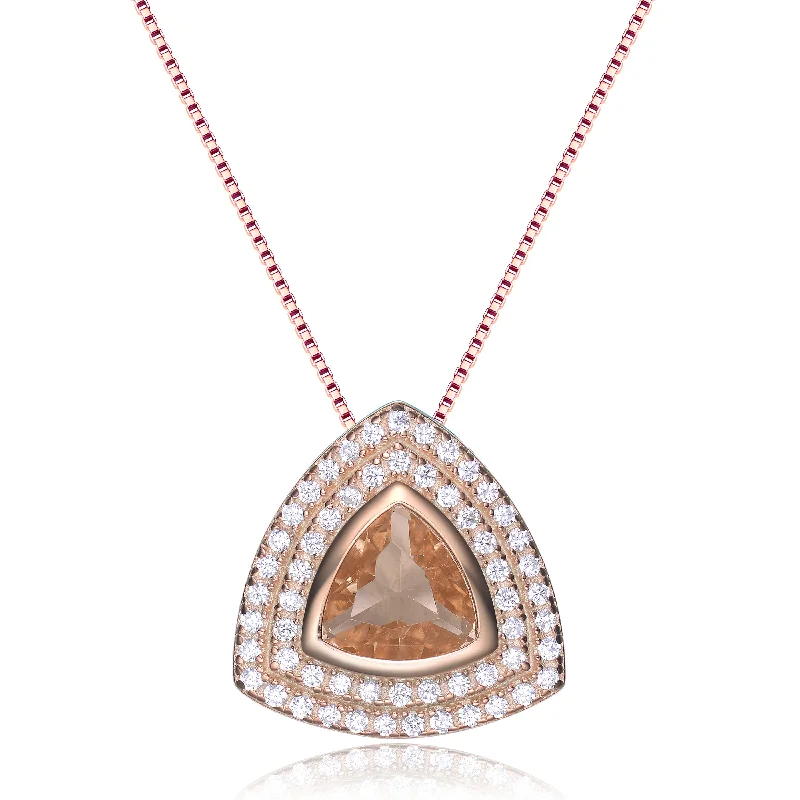 Isabelle Morganite Cubic Zirconia Pendant Necklace