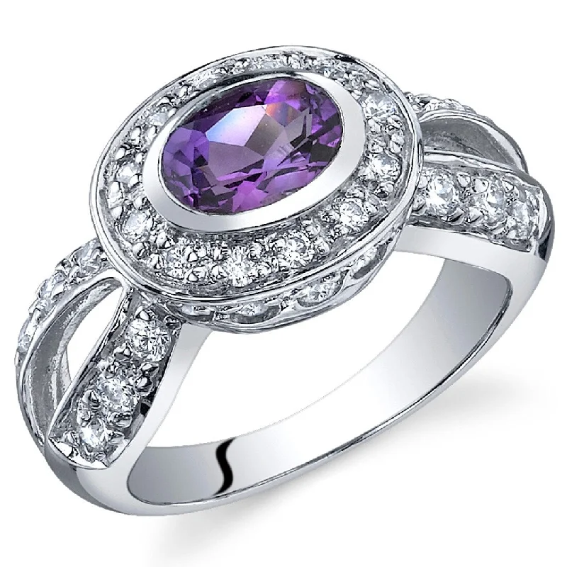 Sterling Silver 0.75 ct Amethyst Birthstone Ring