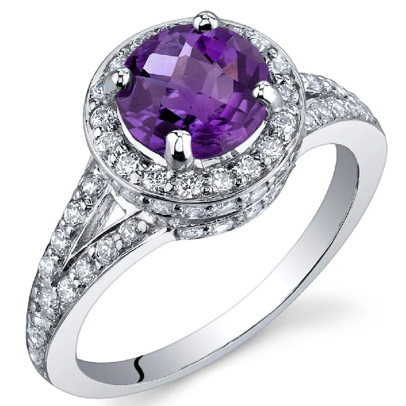 Sterling Silver 1.25 ct Amethyst Birthstone Ring