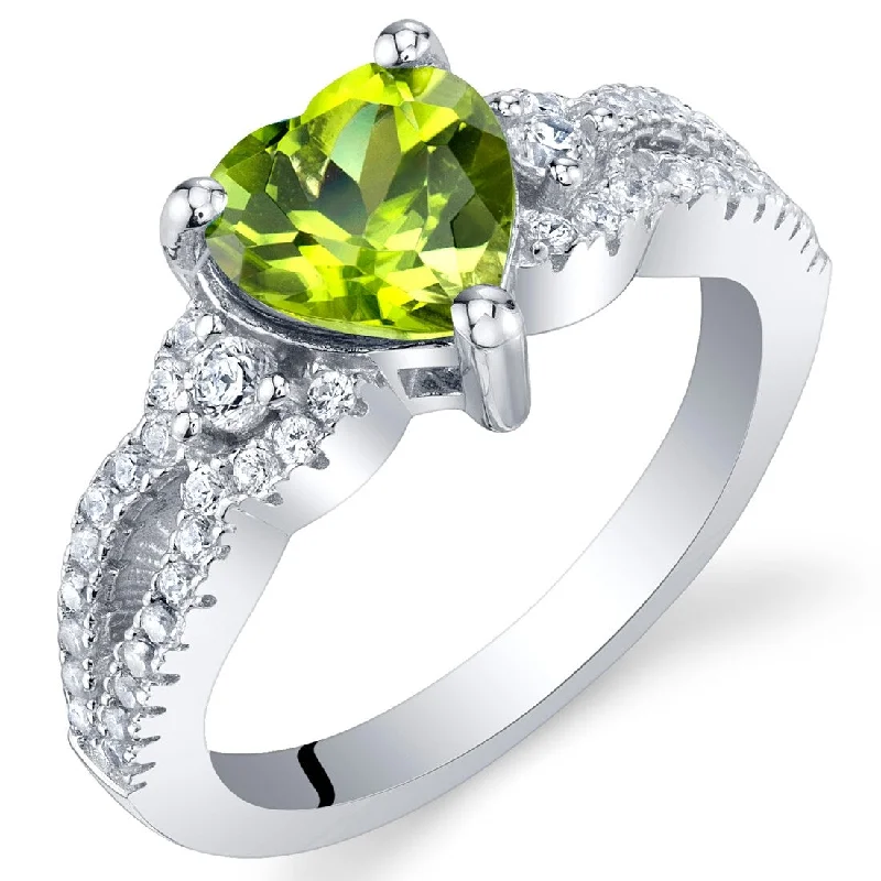 Sterling Silver 1.25 ct Peridot Birthstone Ring