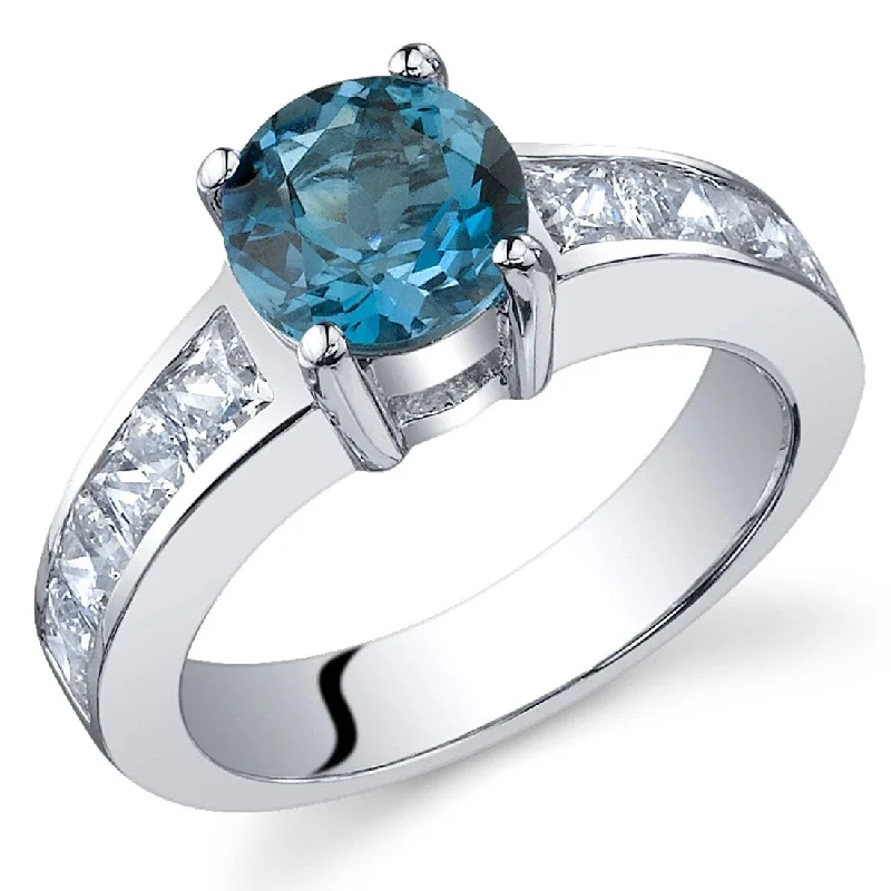 Sterling Silver 1.5 ct London Blue Topaz Promise Ring