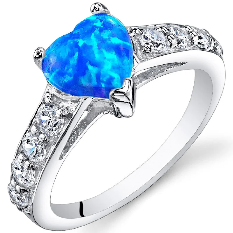 Sterling Silver 1 ct Blue Opal Ring