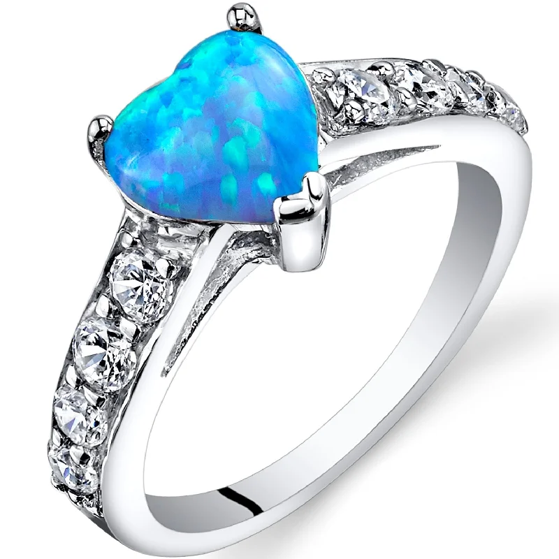 Sterling Silver 1 ct Blue Opal Ring