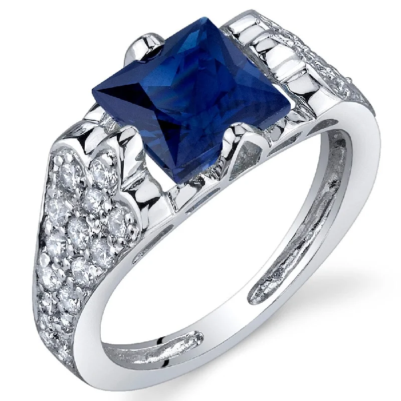 Sterling Silver 2.5 ct Created Sapphire Birthstone Ring