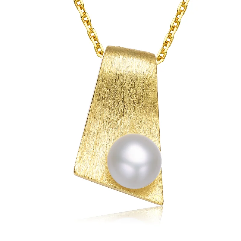 Delphine Pearl Rectangle Pendant Necklace