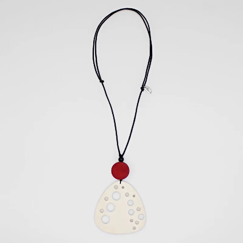 White Geometric Selma Pendant Necklace