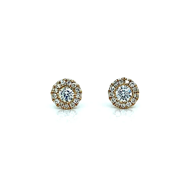 Petite Diamond Cluster Yellow Gold Studs