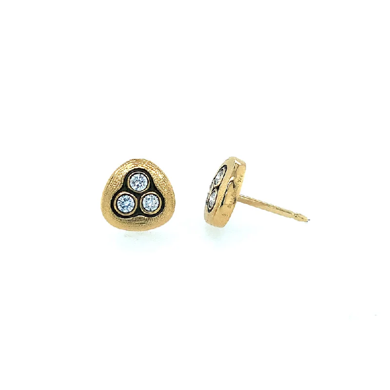 Diamond Stud Earrings - "Swirling Water"