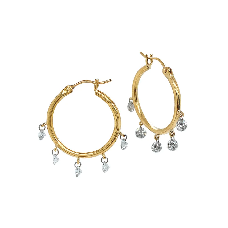 Gold and Platinum Diamond Hoops- "Watusi Hoops"