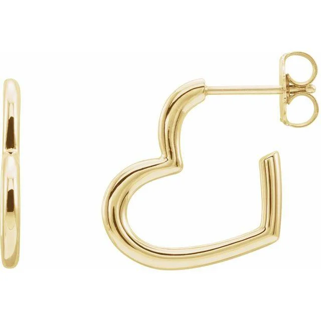 JDTKSP-87040 Heart Hoop Earrings