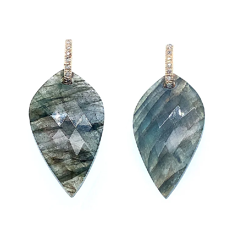 Labradorite Drop Earrings - "Shades of Grey"