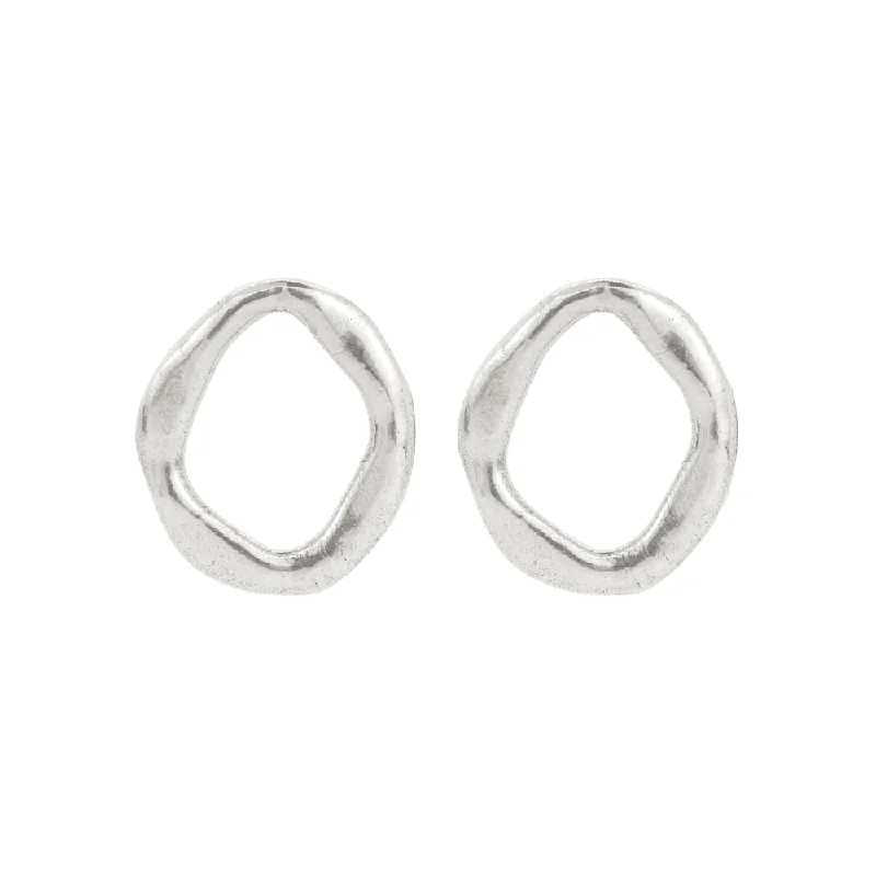 Large Sterling Silver Stud Earrings - "Maji"