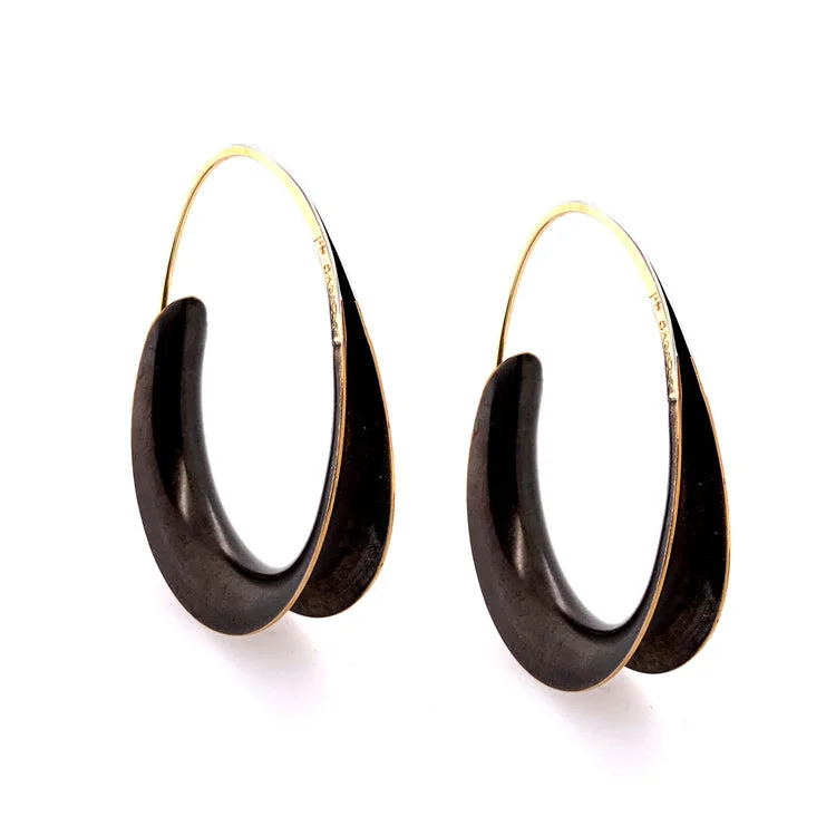 Large Bronze Oval Earrings - "Cowgirl's Night Out"